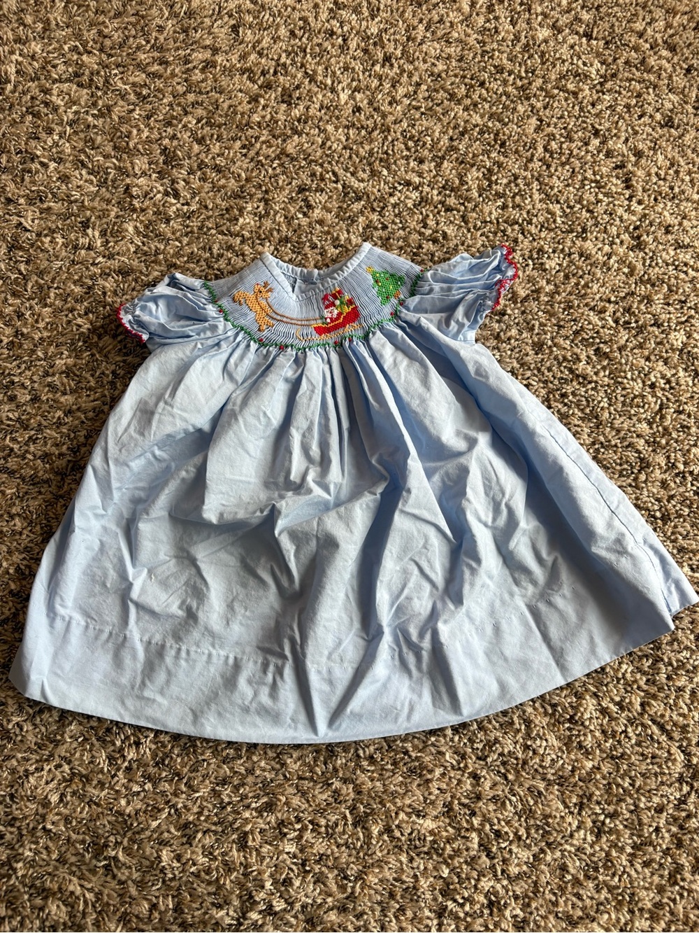 Classic Whimsy Christmas Smocked Bishop Dress